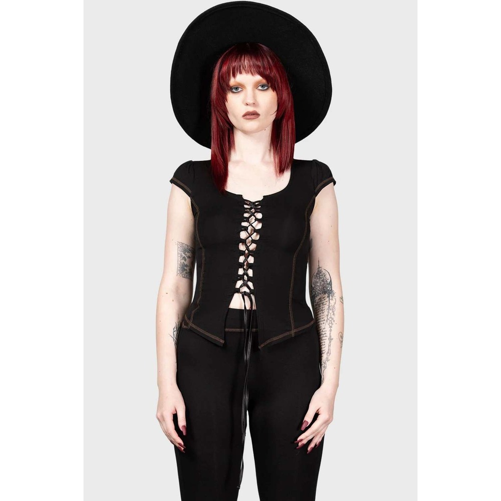 Killstar midsummer maypole lace up top